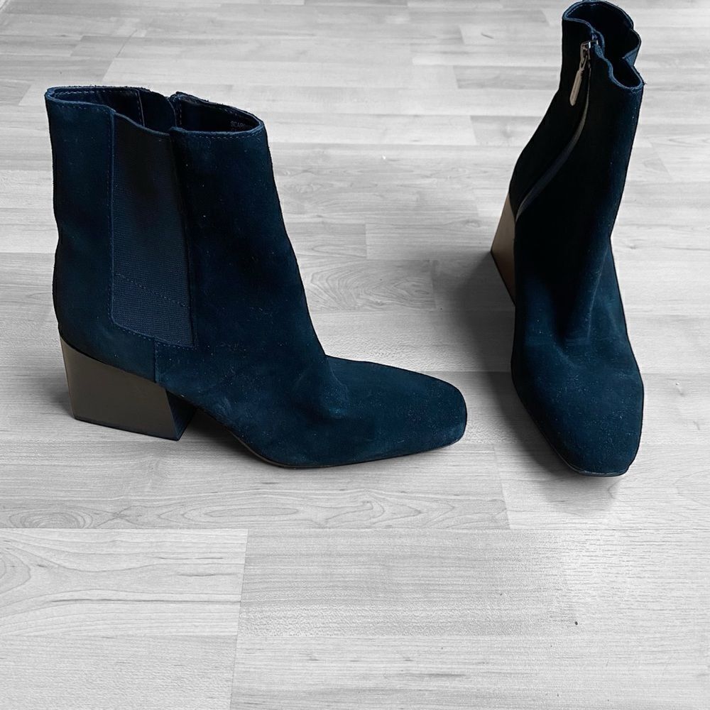 Blondo Scarlette Black Suede Leather Boots Booties Size 7 NWT